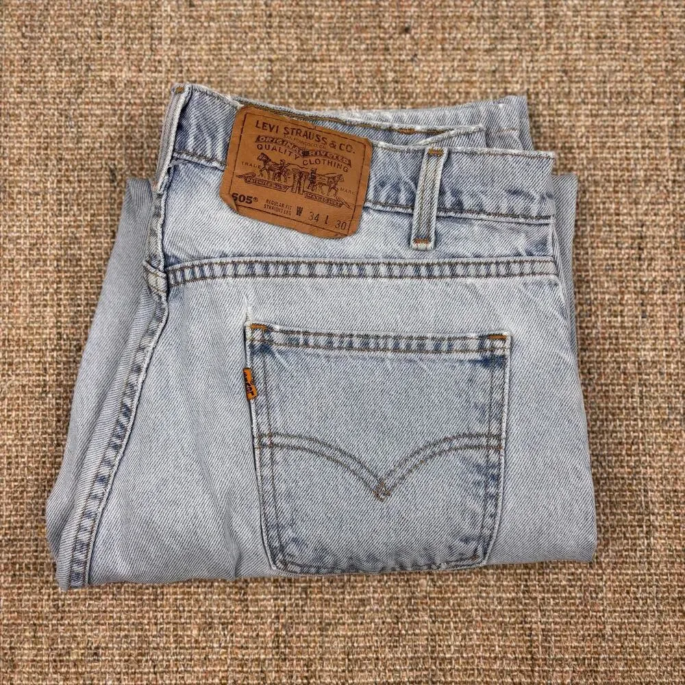 👖 Vintage Levi's 505 Orange Tab Jeans | W34 L30 | Light Wash